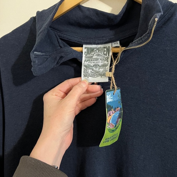 NWT Jungmaven IWEYOU 1/4 zip long sleeve | Navy Blue | Size XS - Picture 11 of 11